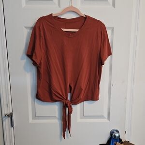 lululemon athletica Women's Short Sleeve Tie-Front Top - Rust